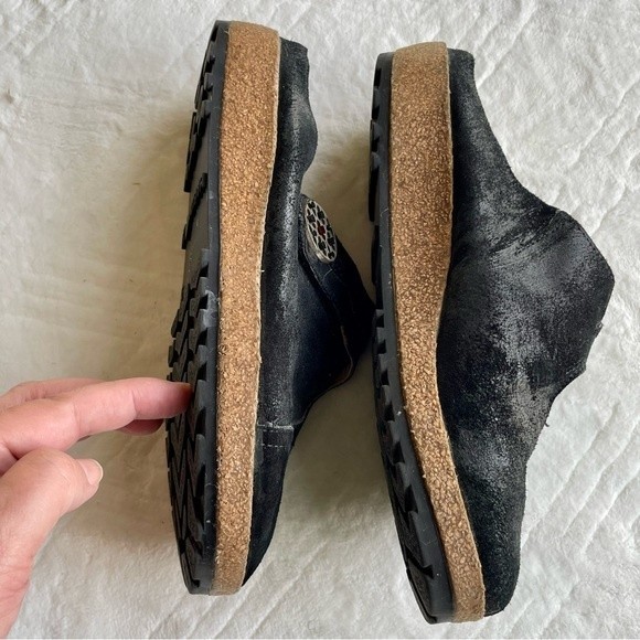 Haflinger Womens Size 36 Black Slip On Scuffed Leather Mule/Clog - Picture 8 of 13